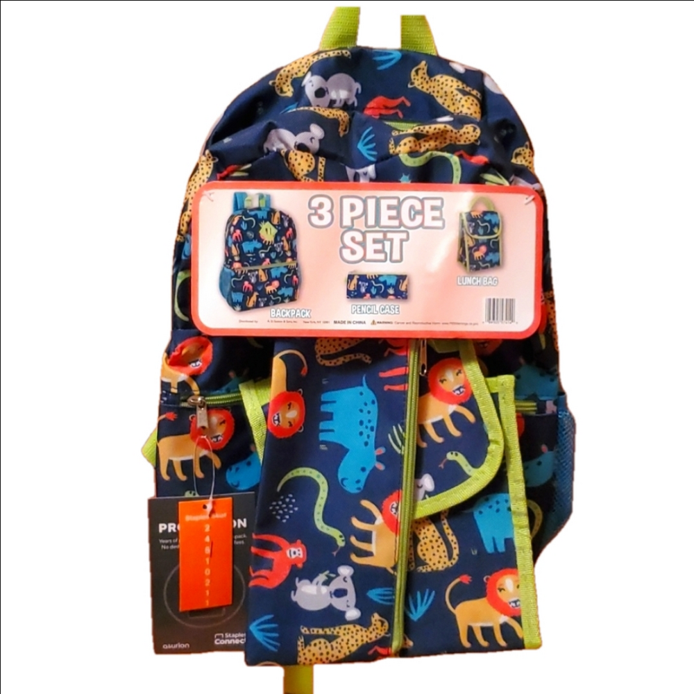 Kid's 3pc.Jungle Animal Designed Backpack NWT 🎒